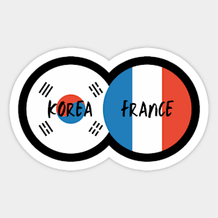 Korean French - Korea, France Sticker